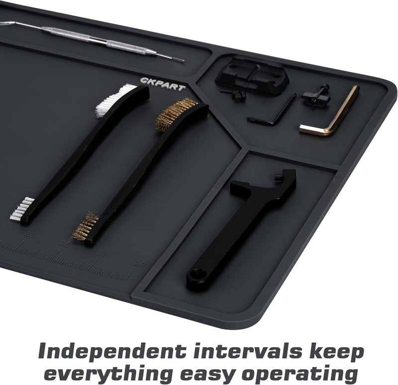 CKPART Rifle Gun Cleaning Mat, Anti-Slip Rubber Tactical Magnetic Mat, Gun Maintenance Mat,Gun Maintenance Mat for Gun Cleaning Kits 36" x 12" - Image 2